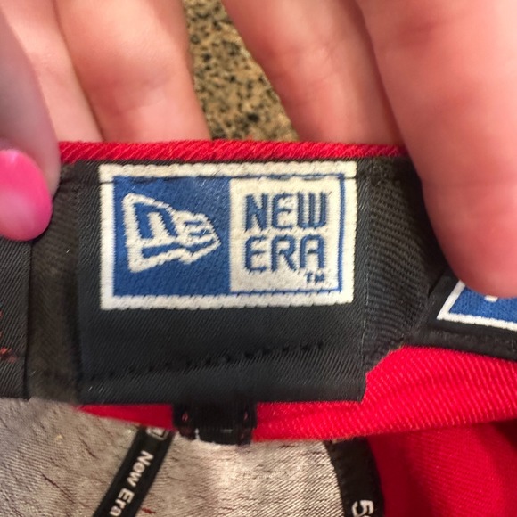 Vtg New York Yankees‎ New Era 59FIFTY Cap Hat 7 3/8 Red Wool Made in USA - Picture 9 of 11